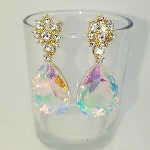 Iridescent crystal earrings